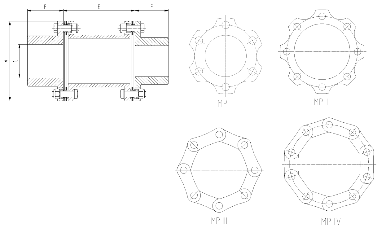 膜片联轴器基本型尺寸图
